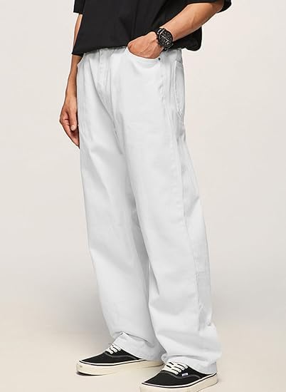 men Baggy Jeans for Men Women Y2k Skater Vintage Plain Pants Casual Wide Leg Jeans Loose Fit Denim Jeans