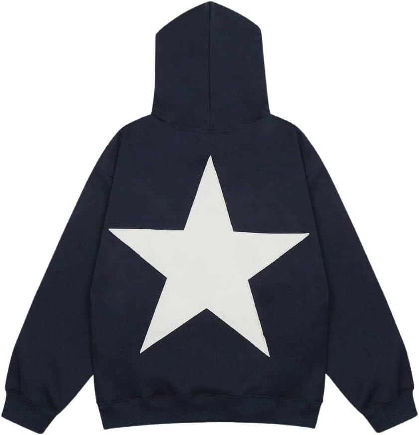 Star Hoodies Y2k Oversized Graphic Hoodies Aesthetic 90s Crewneck Sweatshirt Long Sleeve Pullover Tops