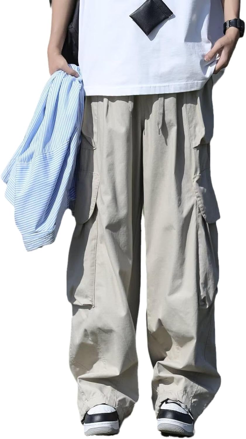 American Retro Straight Paratrooper Overalls men Loose Wide-Leg Pants Bloomers - Image 2