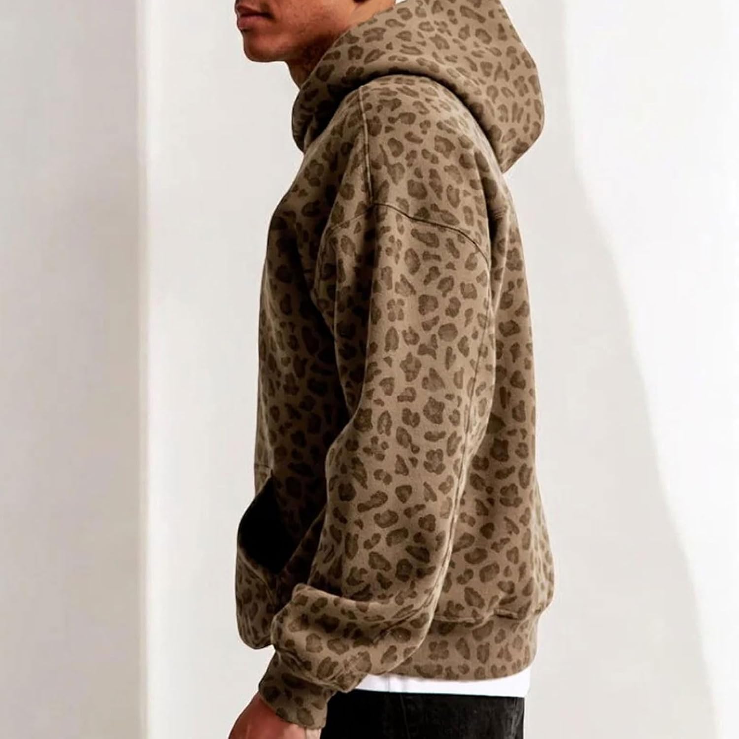 Y2K Leopard Print Hoodies Oversized Cheetah Sweatshirts Vintage Trendy Casual Long Sleeve Pullover With Pockets - Image 2