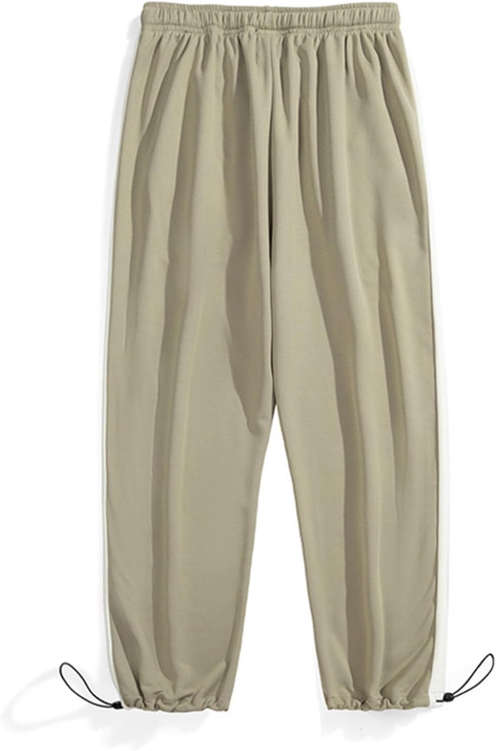 men Casual Linen Harem Pants Drawstring Cropped Trousers Lightweight Loose Summer Beach Pants with Pockets - Image 2