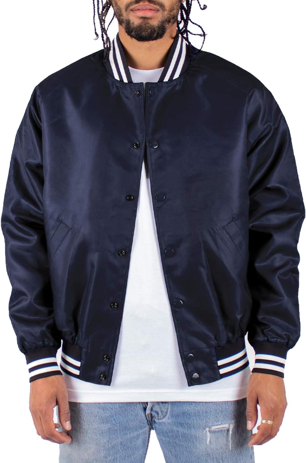 Men’s Bomber Jacket – Classic Padded Relaxed Fit Water Resistant College Baseball Varsity Coat S-3XL