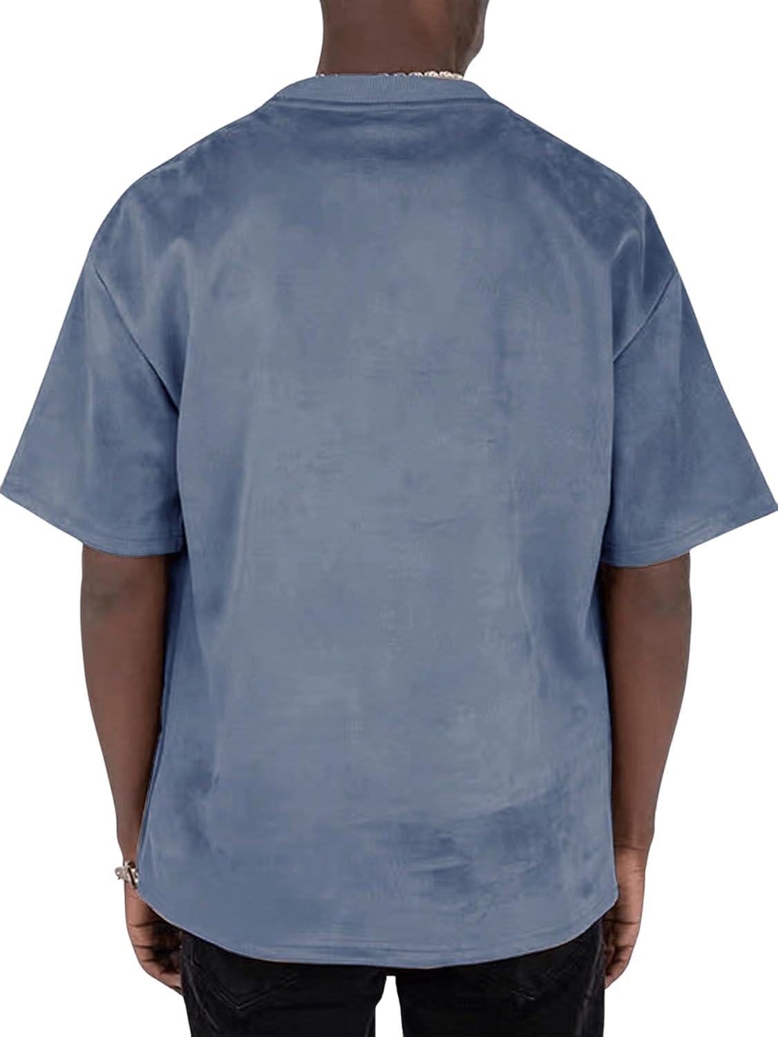 men Oversized Graphic Tee Letter Print Round Neck Drop Shoulder Shirts Pullover Vintage Distressed T Shirt - Image 2