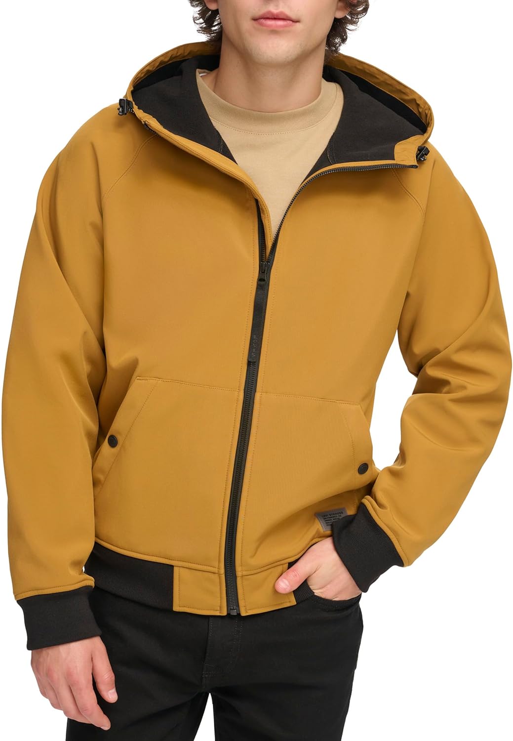 men Hooded Water Resistant Softshell Bomber Jacket