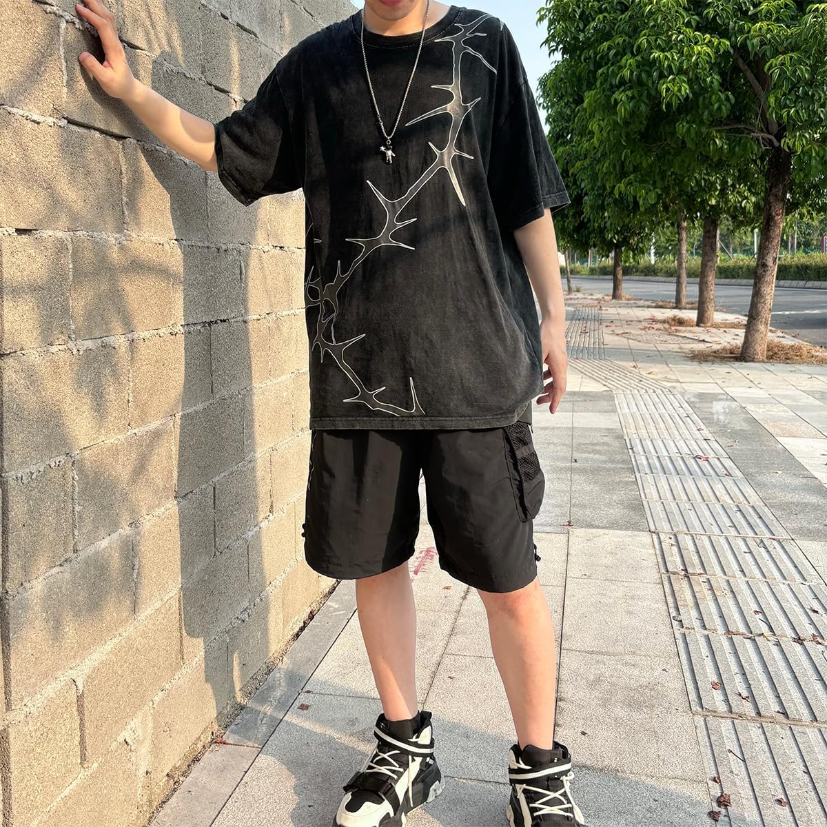 Y2K Graphic T-Shirts Vintage Oversized Tees Streetwear Casual Acid Washed Tops for Men Women