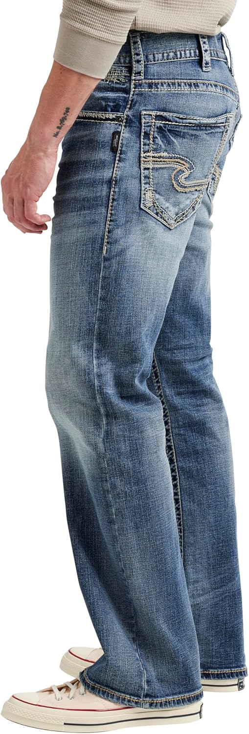 men Relaxed Fit Straight Leg Jeans