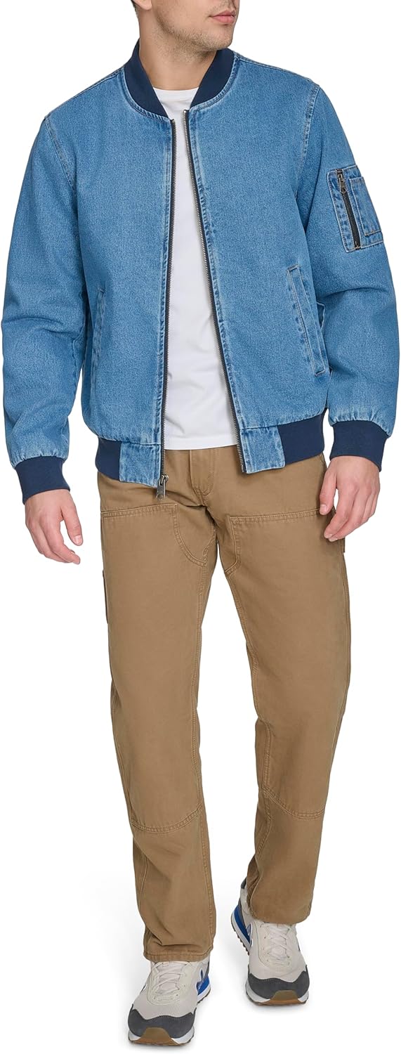 men Flight Satin Bomber Jacket